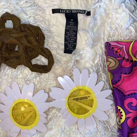 Groovy Hippy Go-Go Psychedelic Neon Mini Dress Costume - Picture 11 of 14